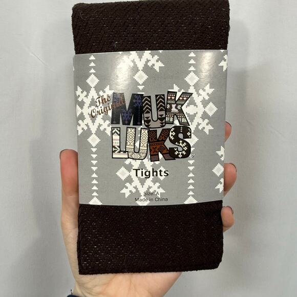 The Original Mukluks Tights Brown Patterned Stockings Size A Small New NWT - Picture 1 of 3